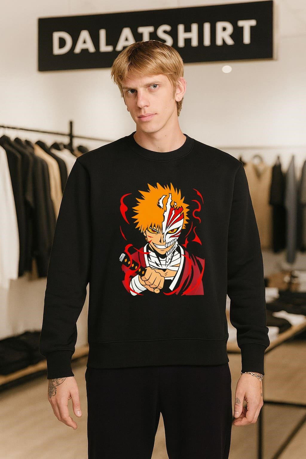 Bleach Anime Ichigo Kurosaki Hollow Mask Sword Manga shirt