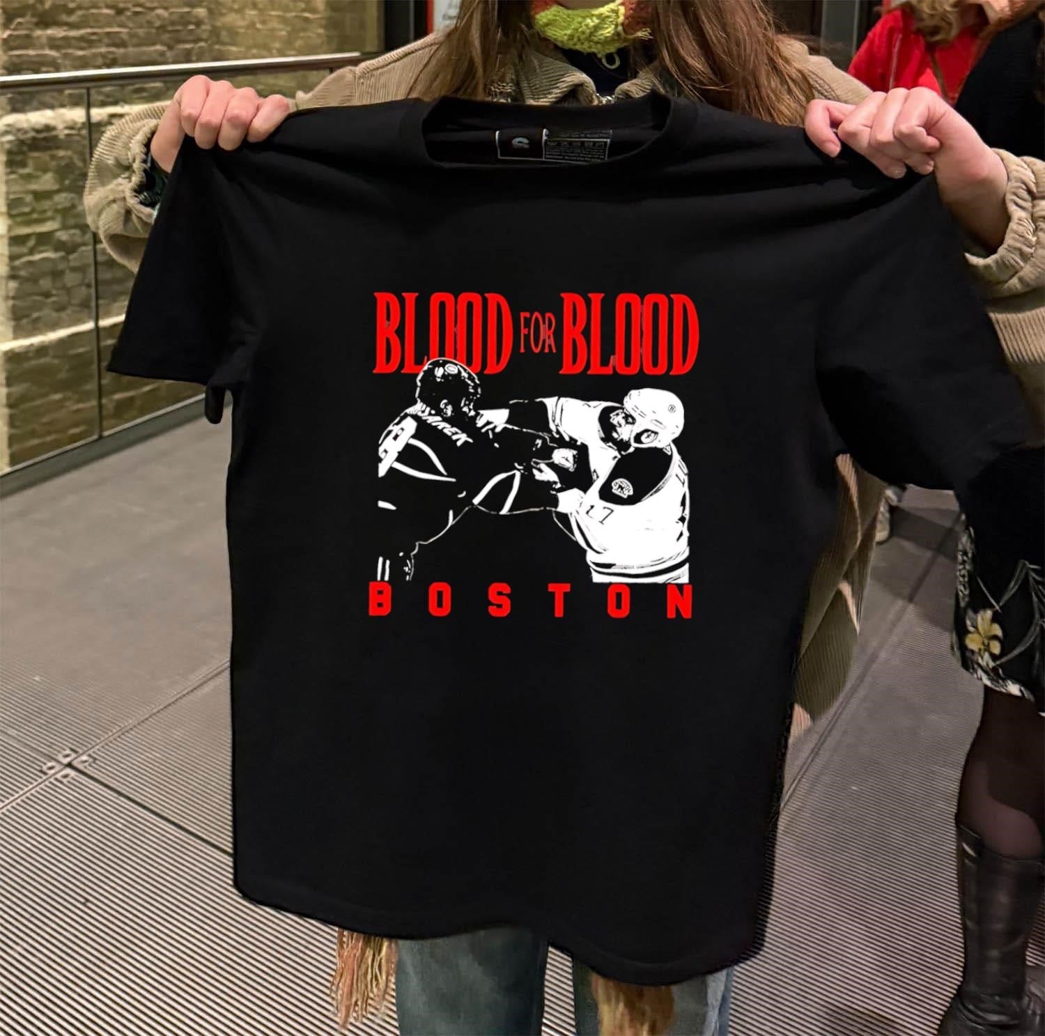 Blood for Blood Boston Hockey Players Fight Graphic shirt