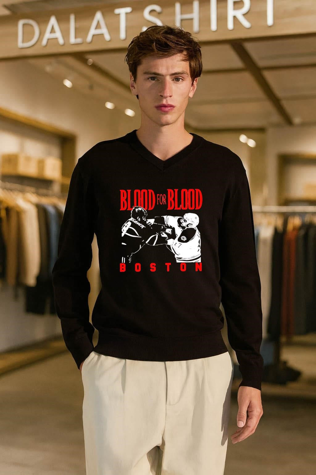 Blood for Blood Boston Hockey Players Fight Graphic shirt