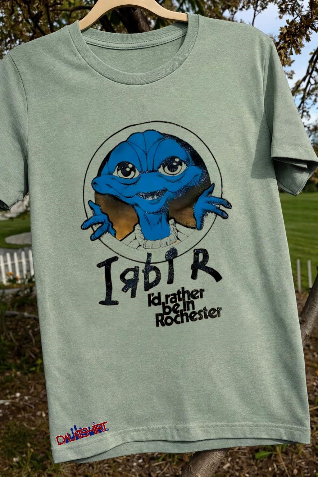 Blue Alien Character I’d Rather Be In Rochester Graphic shirt