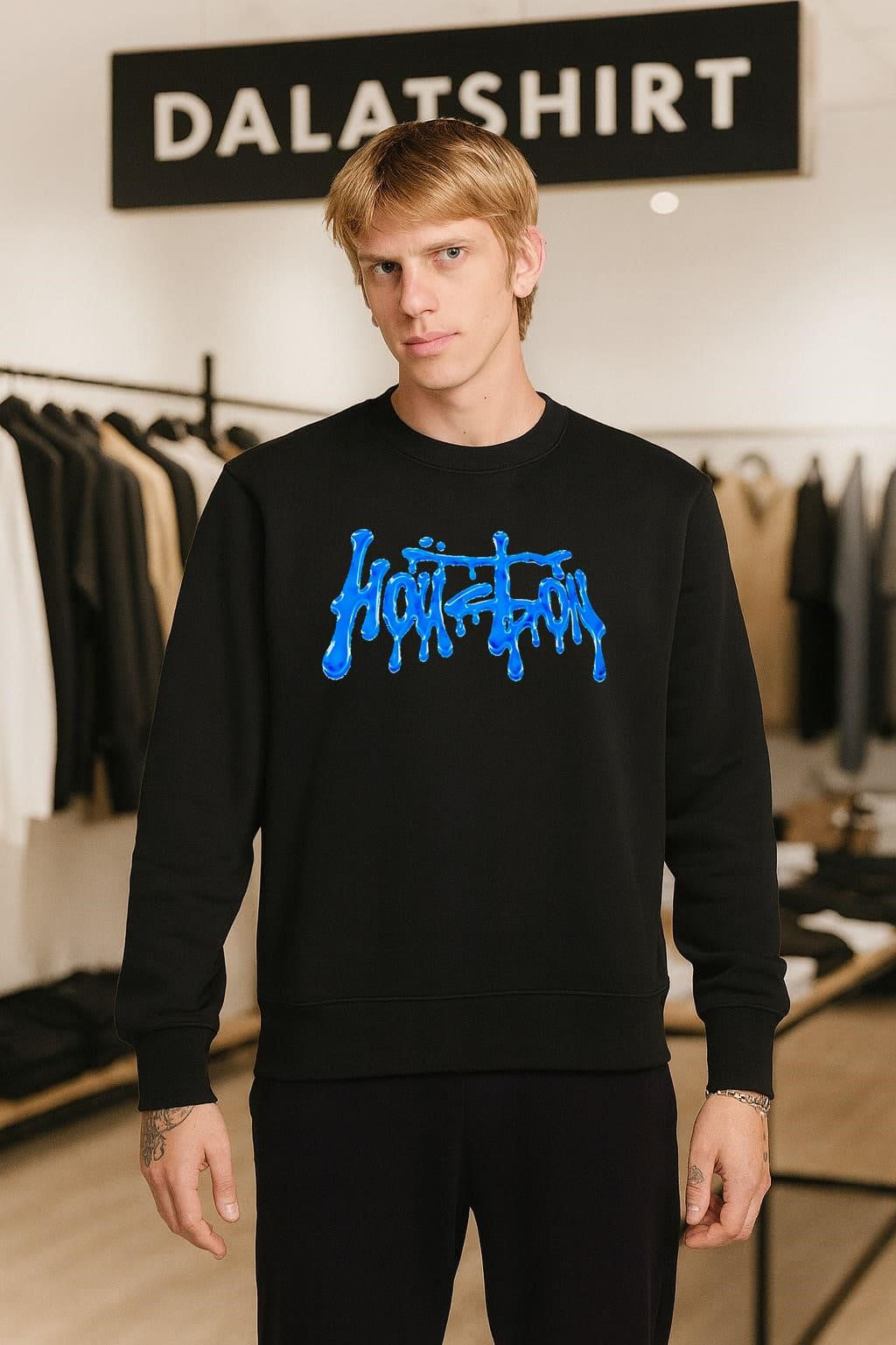 Blue Dripping Houston Texas Est 1836 Logo shirt