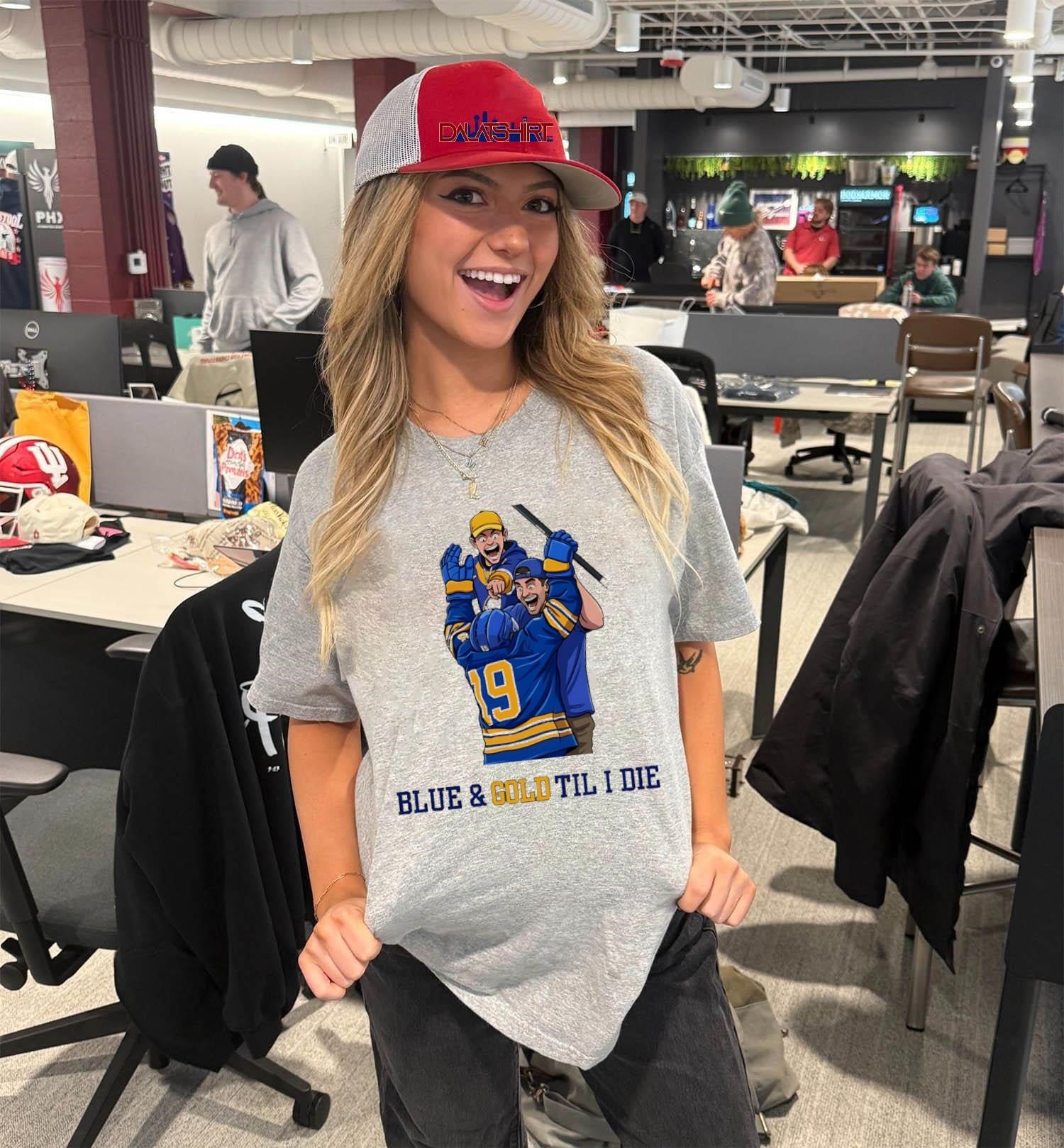 Blue and Gold Til I Die Hockey Fans Goal Celebration shirt