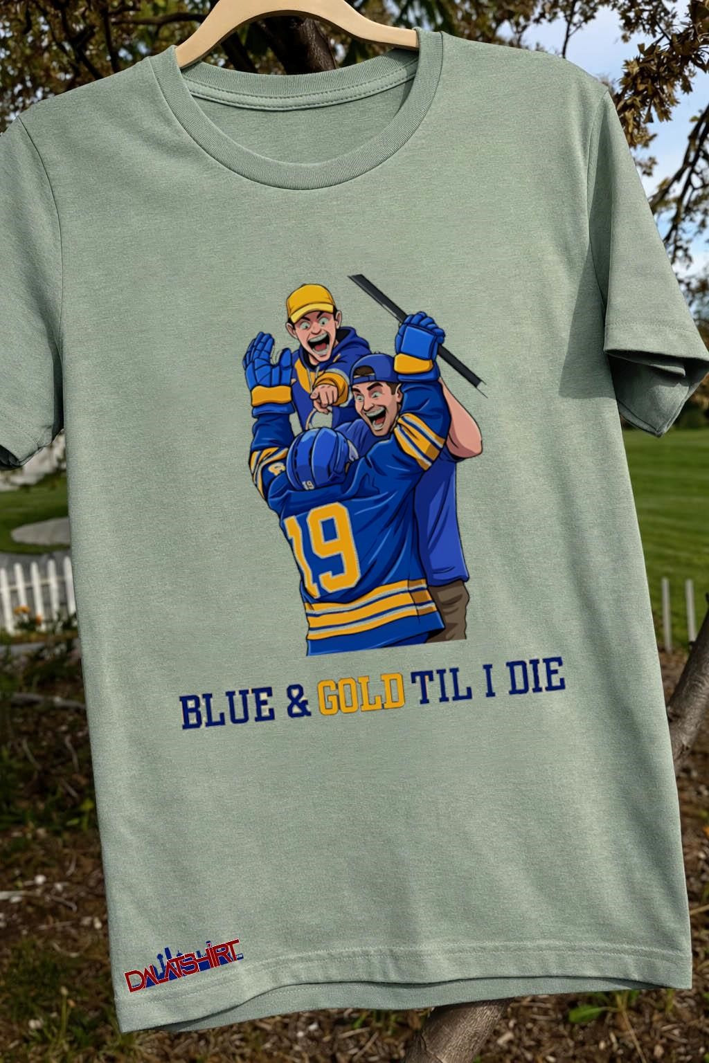 Blue and Gold Til I Die Hockey Fans Goal Celebration shirt