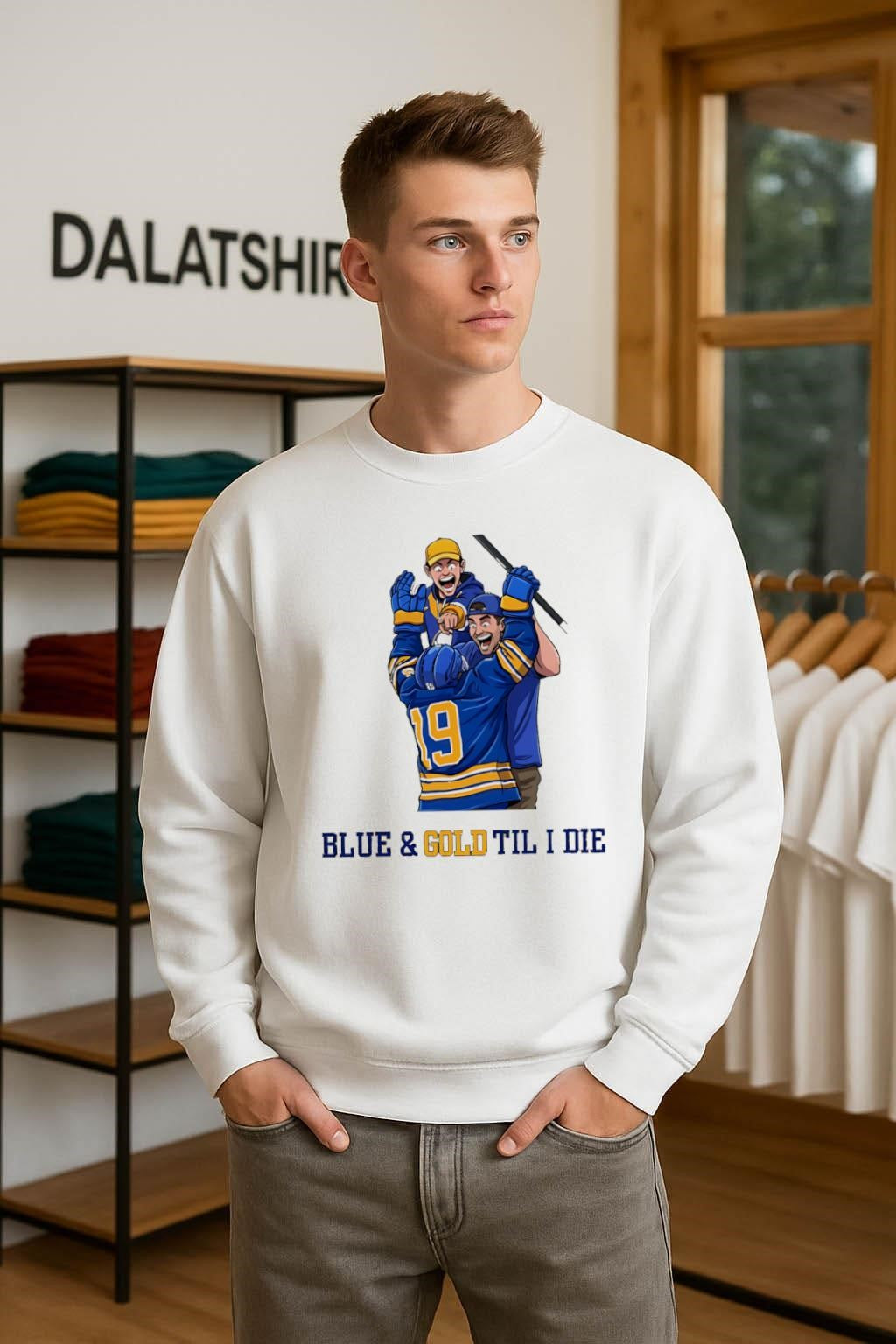 Blue and Gold Til I Die Hockey Fans Goal Celebration shirt