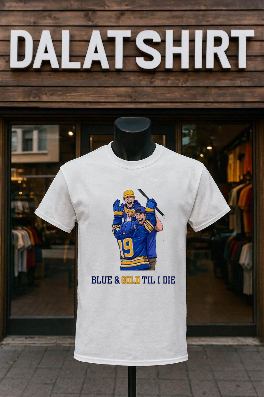 Blue and Gold Til I Die Hockey Fans Goal Celebration shirt