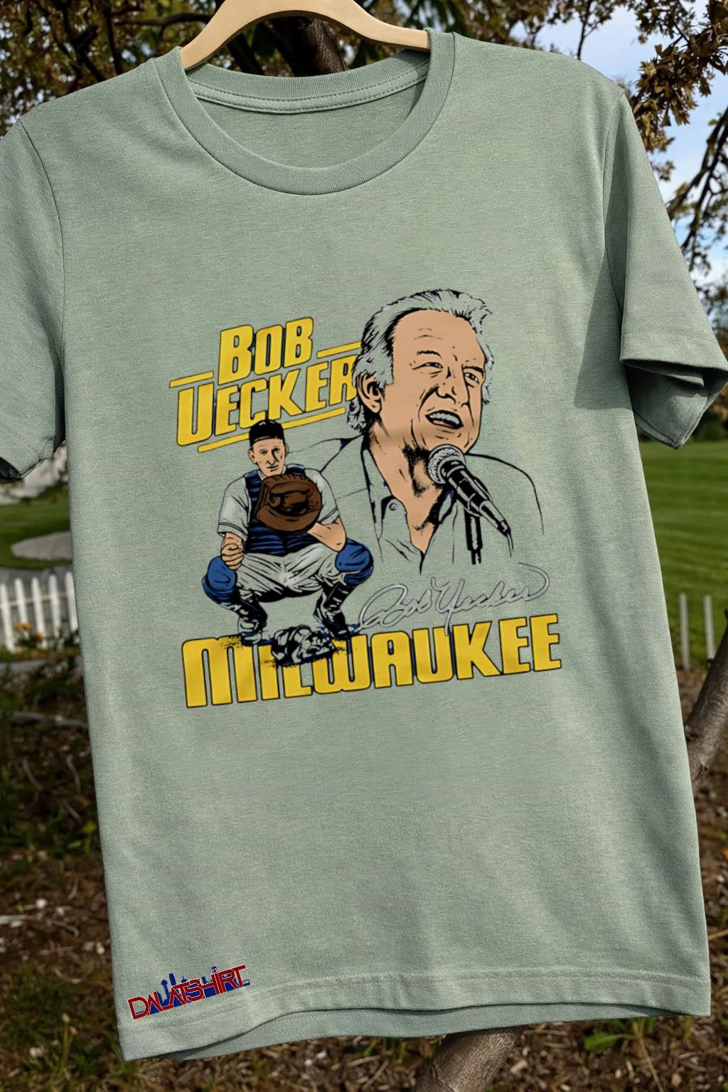 Bob Uecker Milwaukee Signature Catching Pose shirt
