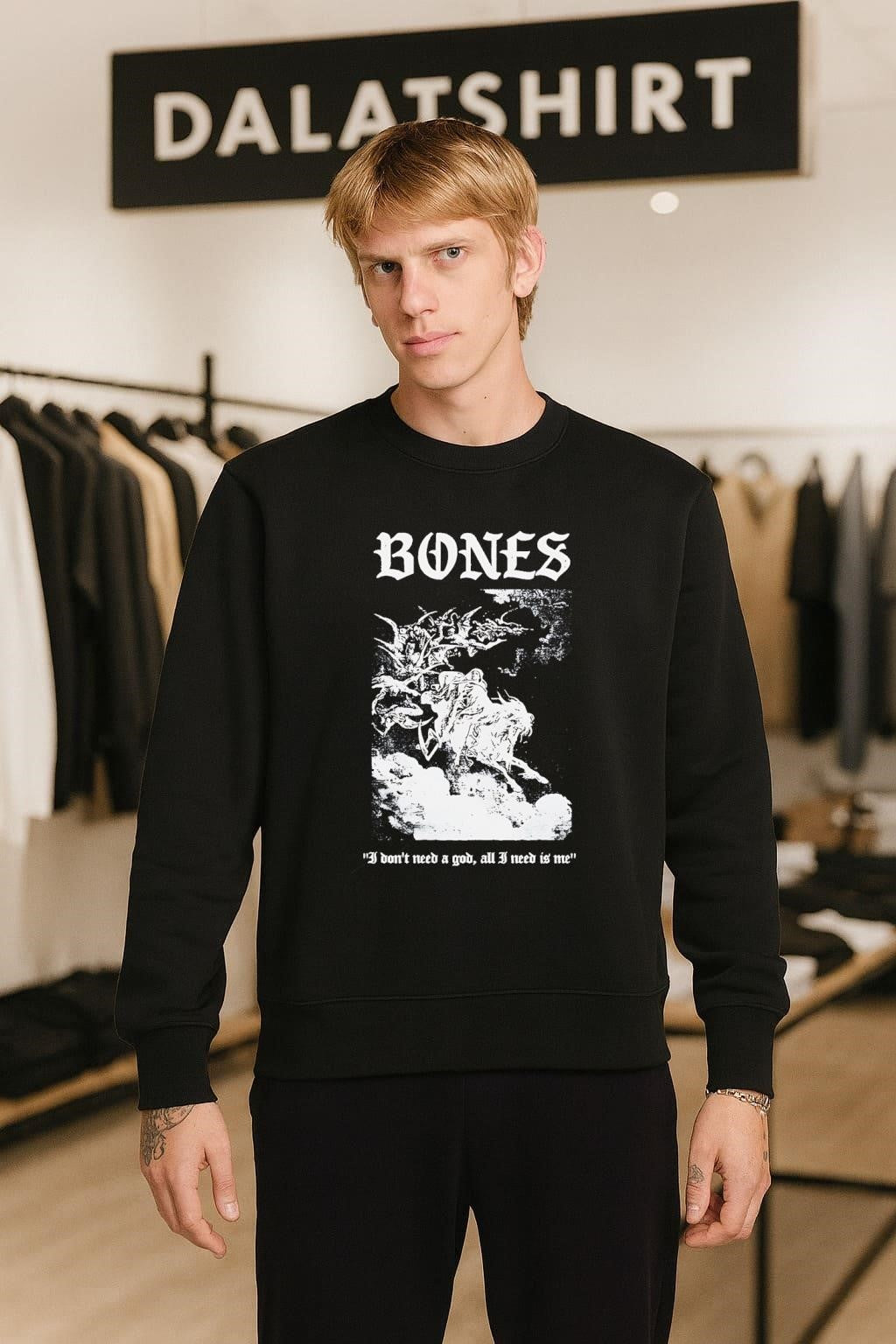 Bones I Don’t Need A God Angel Illustration shirt