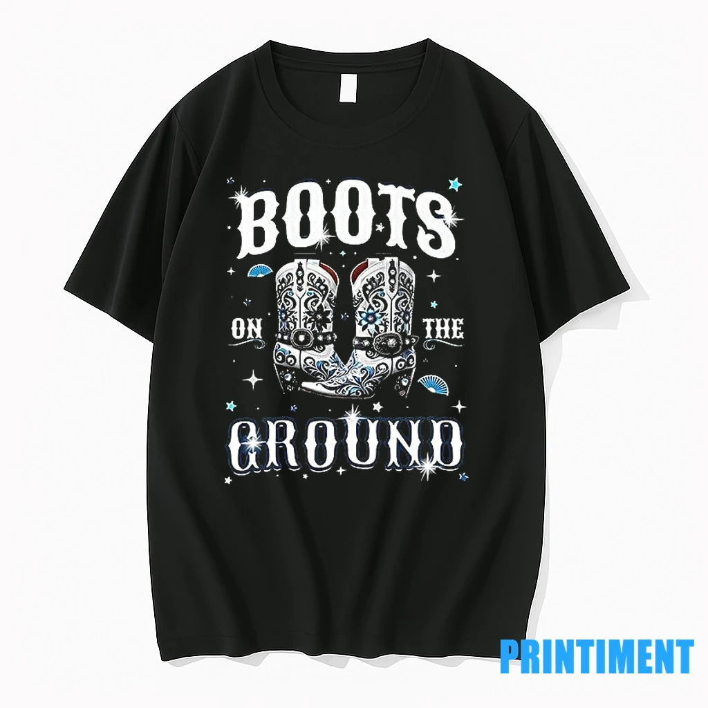 Boots On The Ground Cowgirl Style Tshirts Sweater
