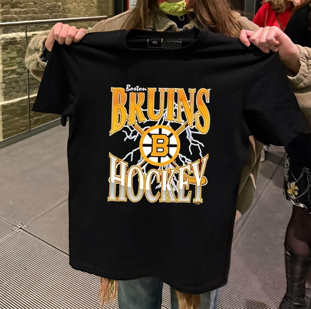Boston Bruins Hockey Crossed Sticks Lightning Logo shirt