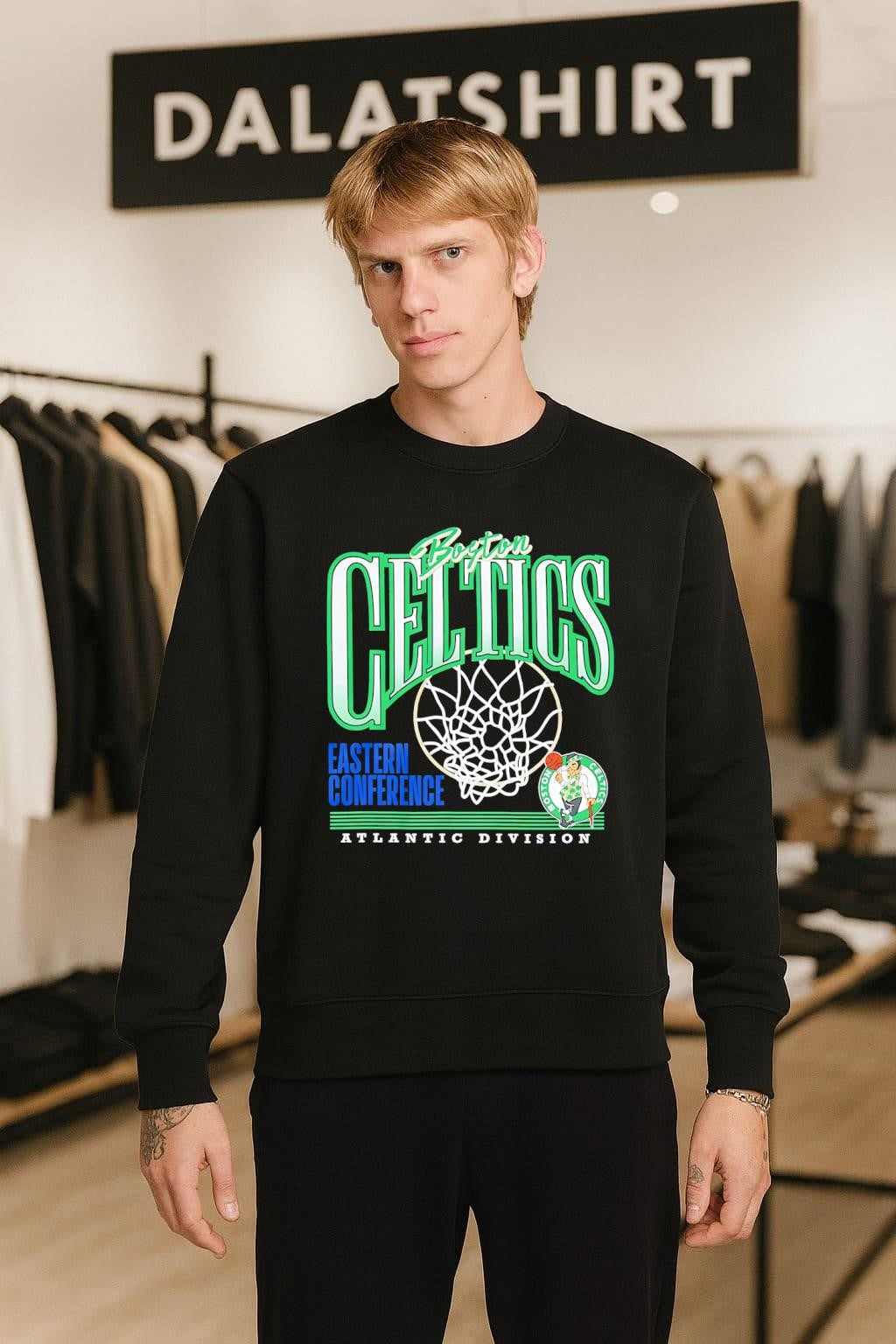Boston Celtics Eastern Conference Atlantic Division Basketball Net Lucky shirt