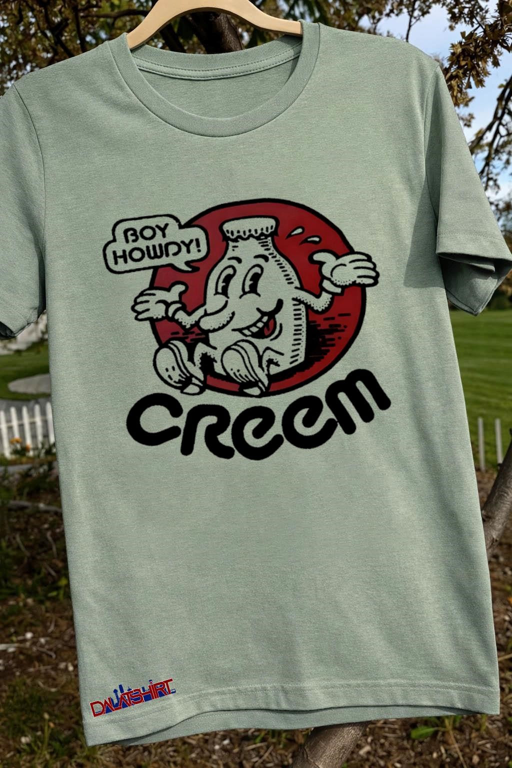 Boy Howdy Creem Magazine Milk Bottle Cartoon Logo shirt