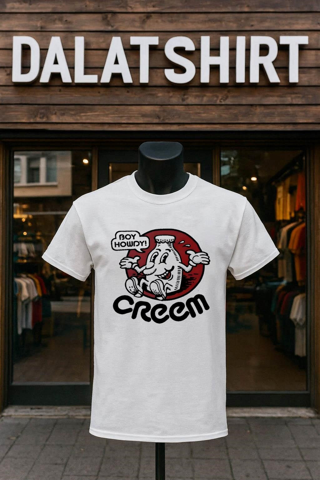 Boy Howdy Creem Magazine Milk Bottle Cartoon Logo shirt