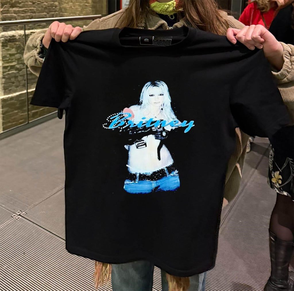 Britney Spears Pop Star Denim Outfit Portrait Aesthetic shirt