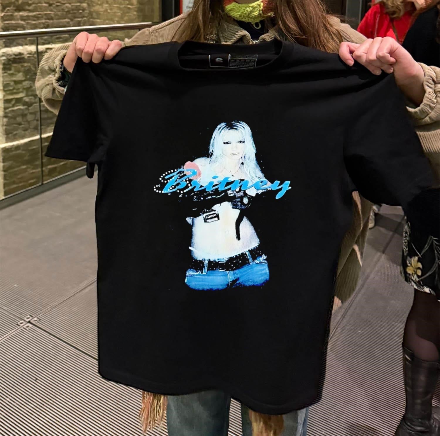Britney Spears Pop Star Denim Outfit Portrait Aesthetic shirt