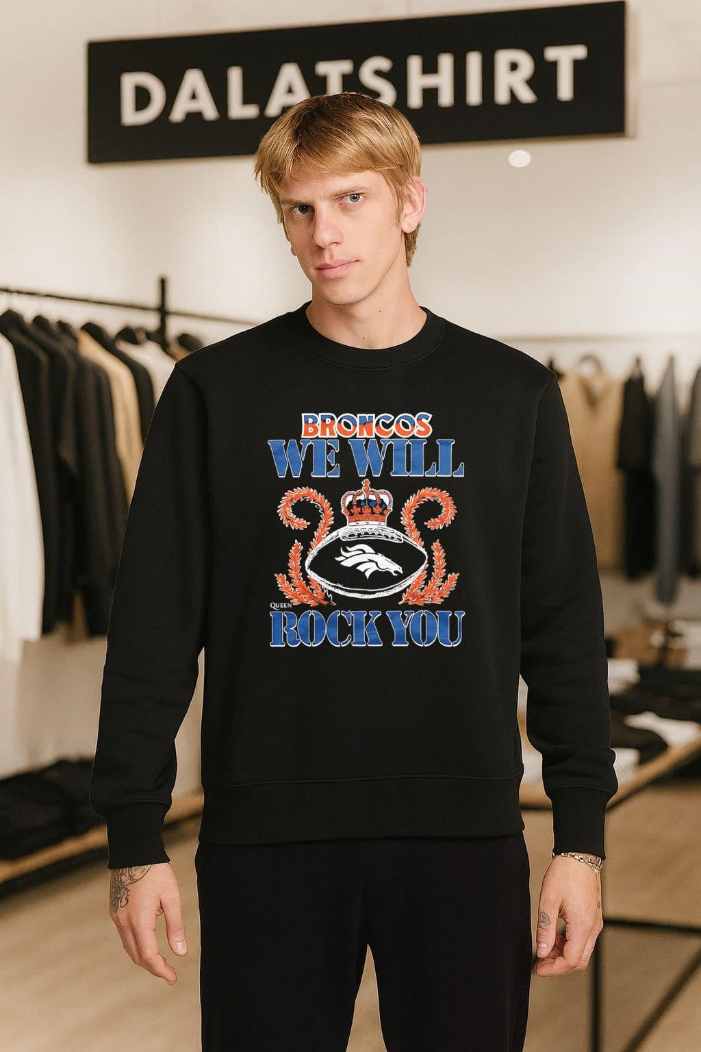 Broncos We Will Rock You Football Crown shirt