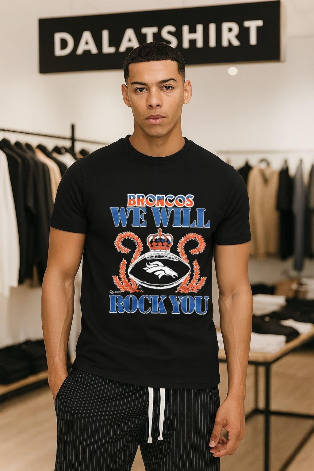 Broncos We Will Rock You Football Crown shirt