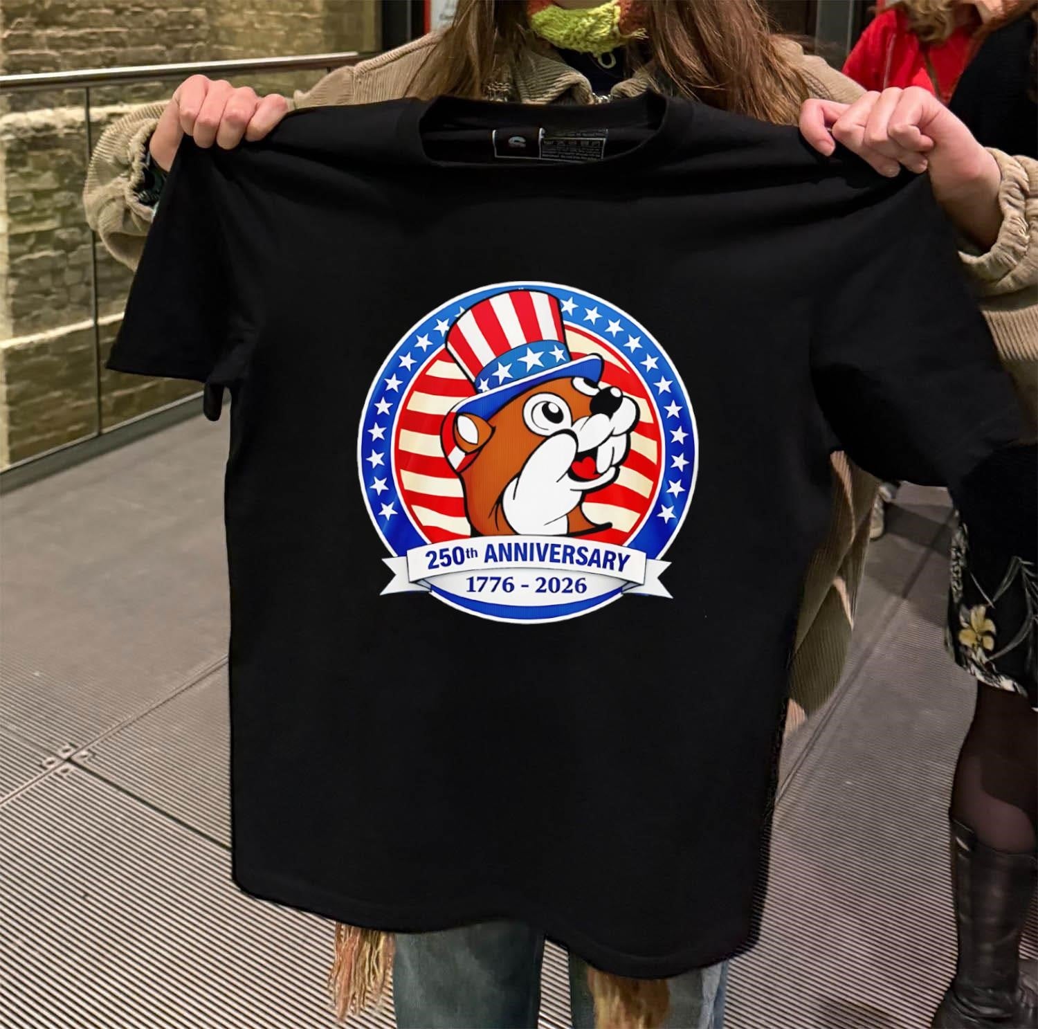 Buc-ee’s Beaver 250th Anniversary 1776-2026 Uncle Sam Patriot American Flag shirt