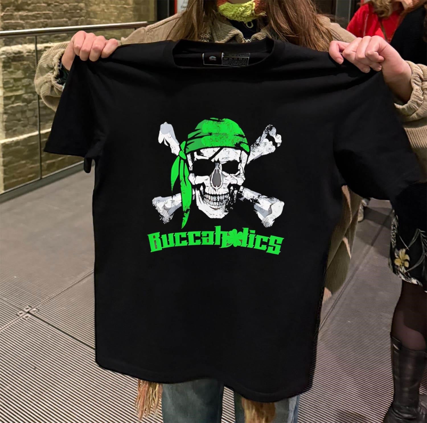 Buccaholics Green Pirate Skull shirt