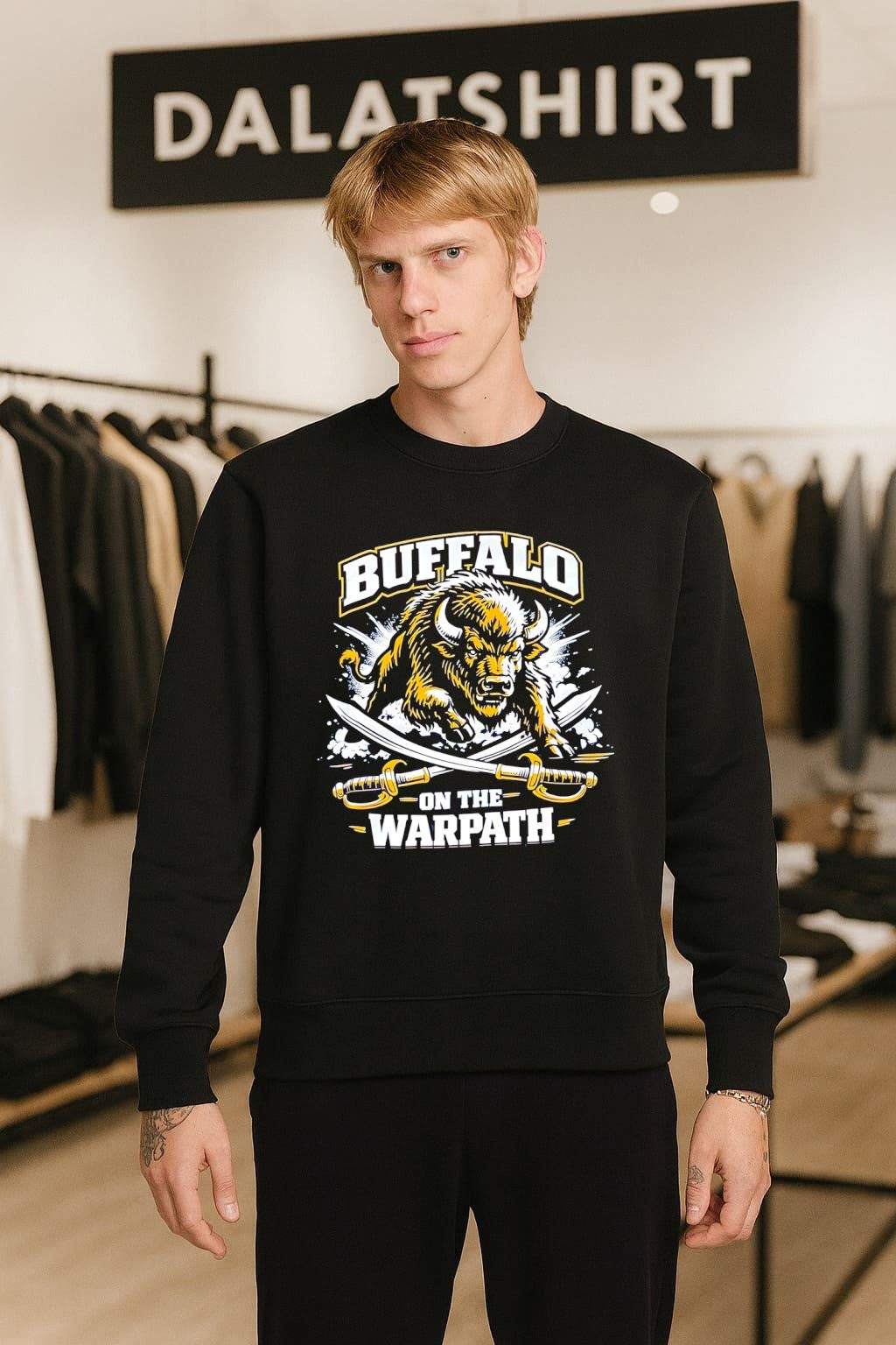 Buffalo On The Warpath Crossed Sabers shirt
