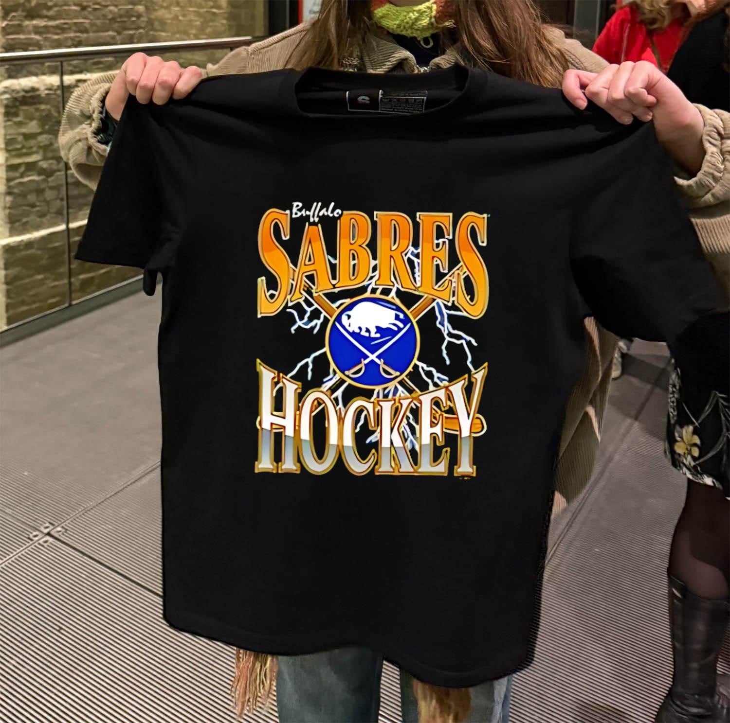 Buffalo Sabres Hockey Crossed Sticks Lightning Logo shirt