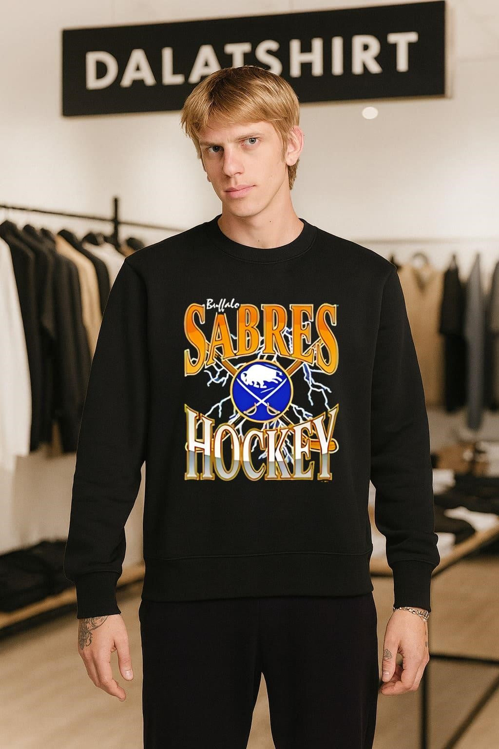 Buffalo Sabres Hockey Crossed Sticks Lightning Logo shirt