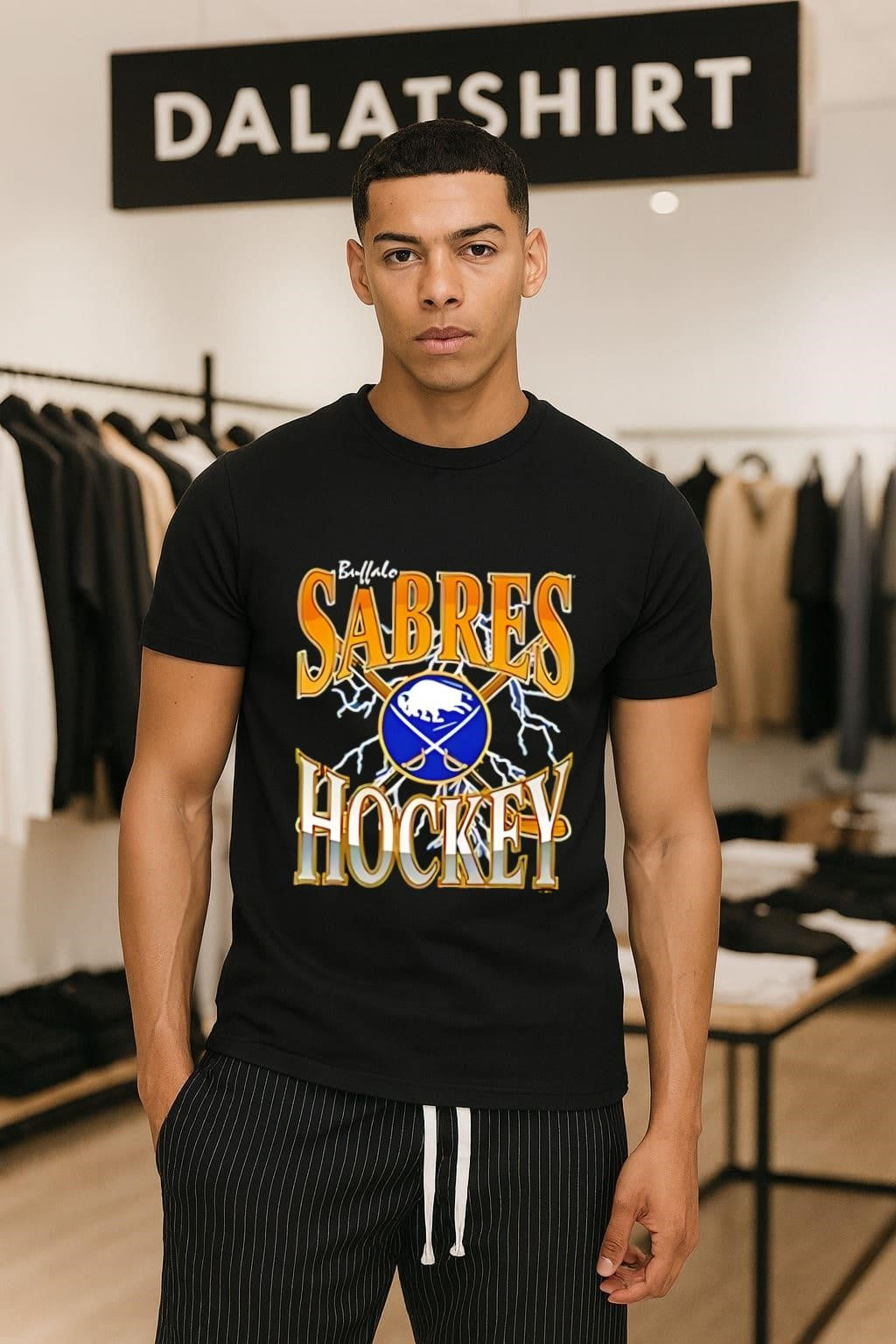 Buffalo Sabres Hockey Crossed Sticks Lightning Logo shirt