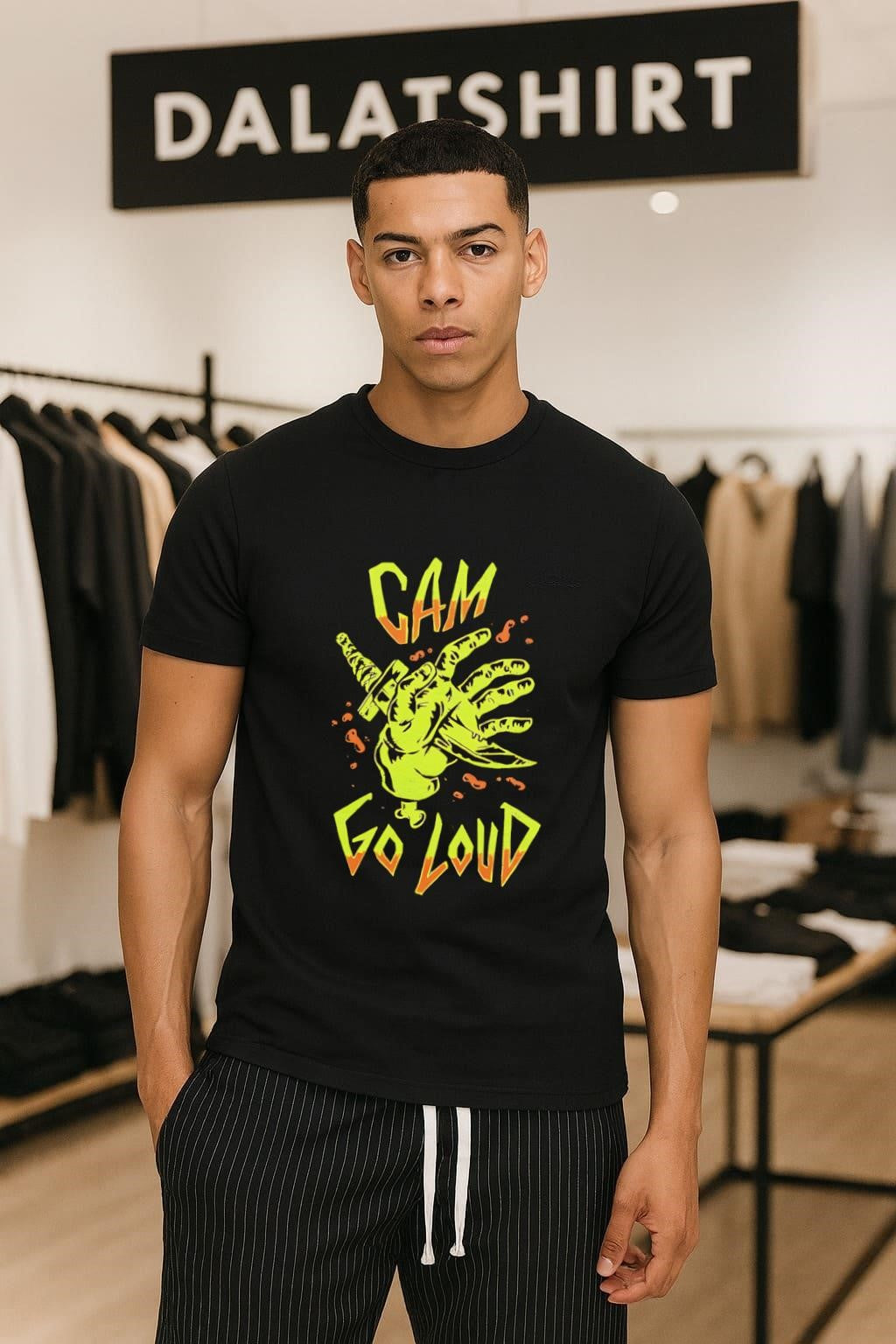 CAM Go Loud Severed Zombie Hand With Dagger Horror shirt