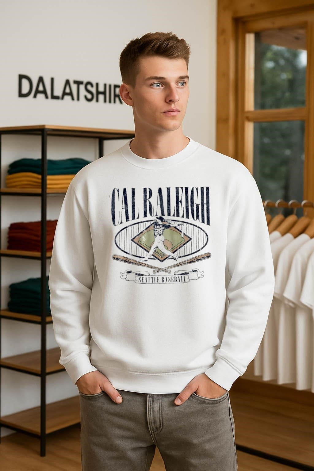 Cal Raleigh Seattle Baseball Field Crossed Bats Banner shirt