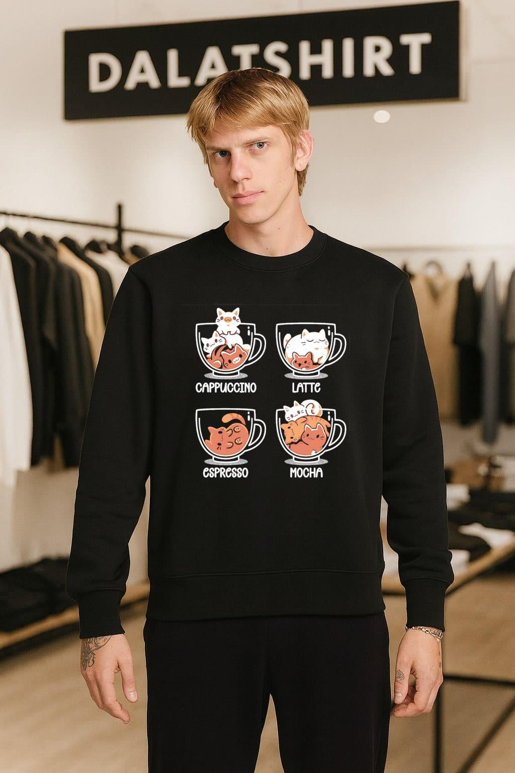 Cappuccino Latte Espresso Mocha Cute Coffee Cats shirt