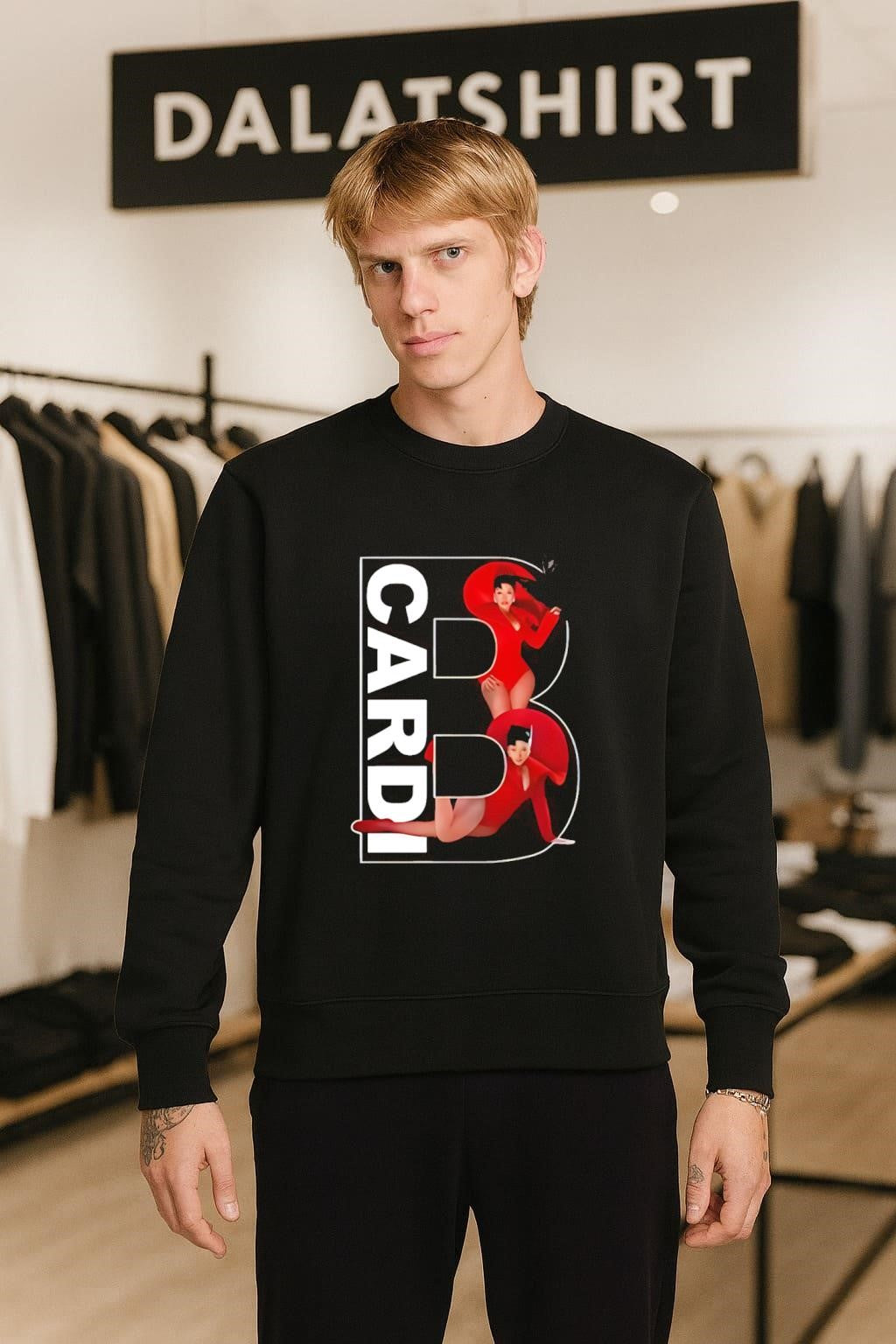 Cardi B Red Outfit Graphic Letter B Design Fashion shirt