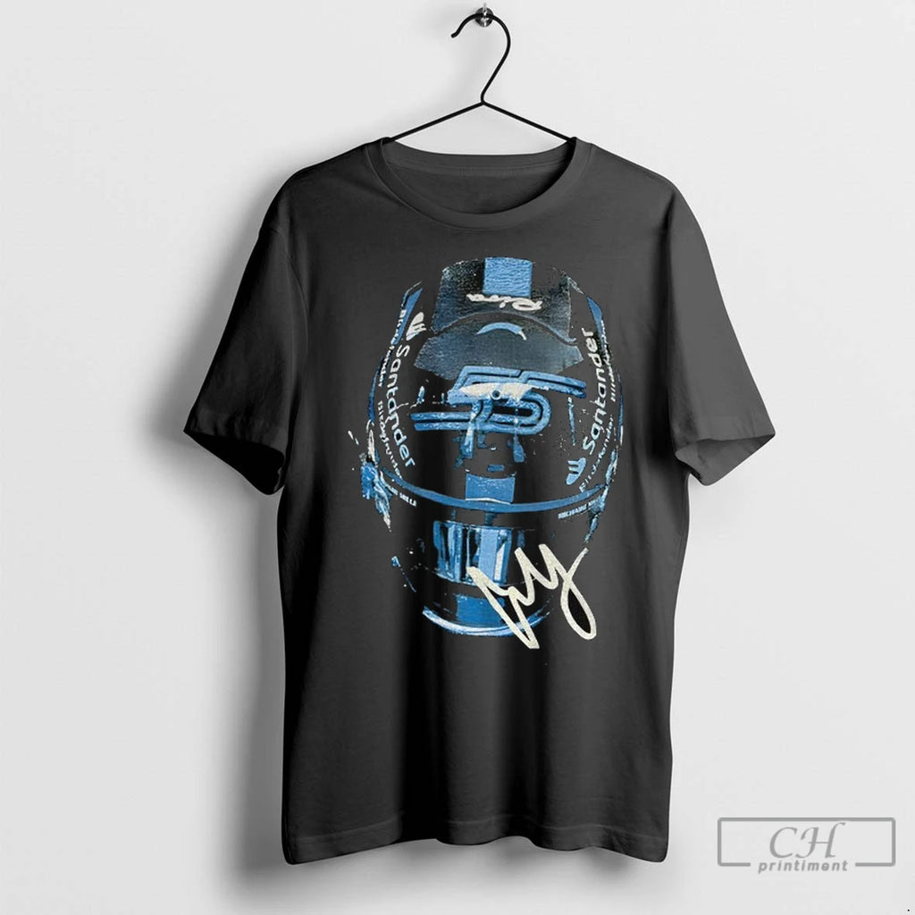 Carlos Sainz Jr Helmet Racing Motorsport Top Speed First One Signature T Shirts