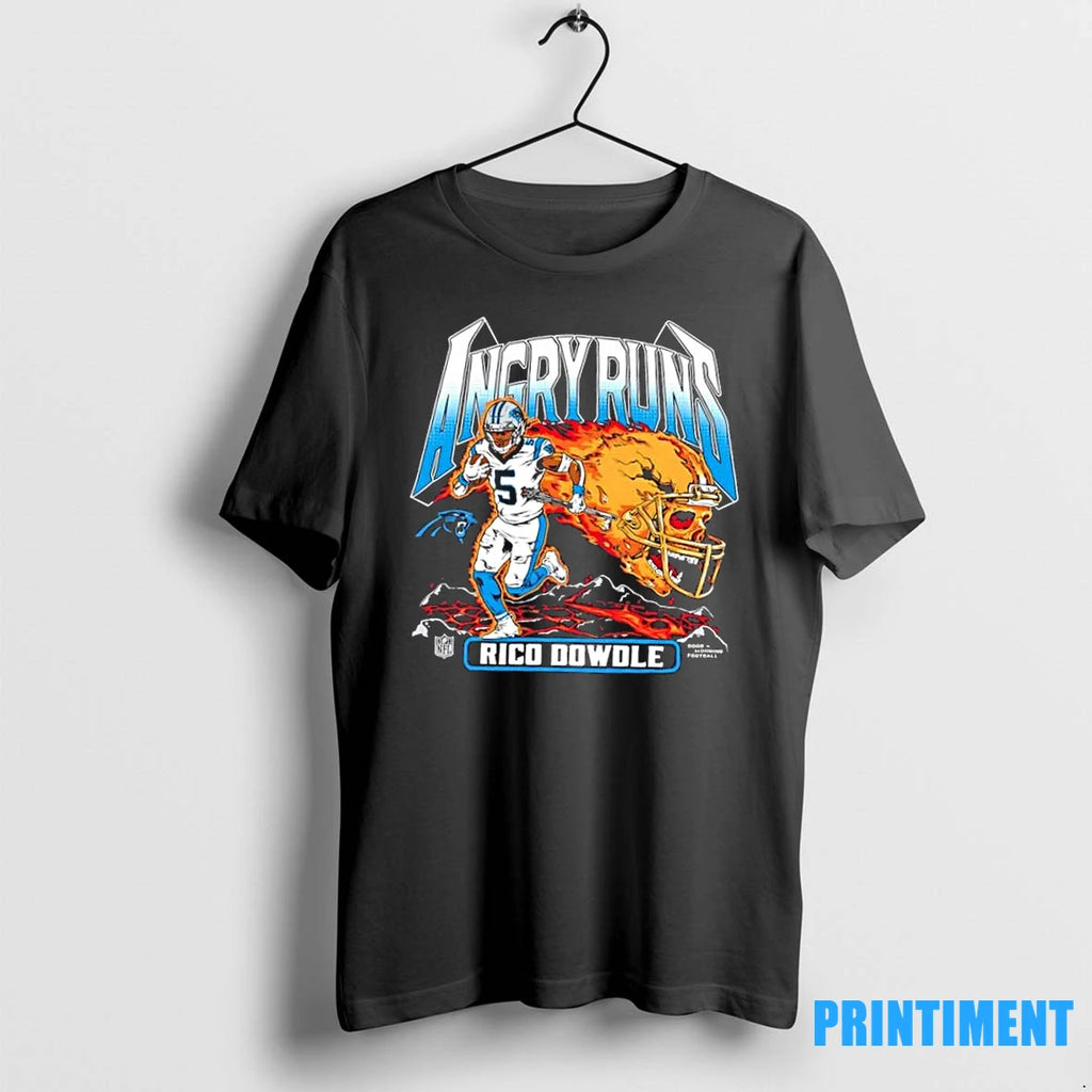 Carolina Panthers Rico Dowdle Angry Runs Player Graphic Tshirts Sweater