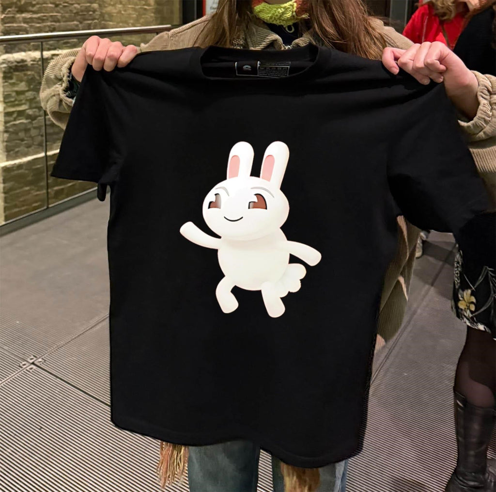 Cartoon Rabbit Waving Happy Bunny shirt