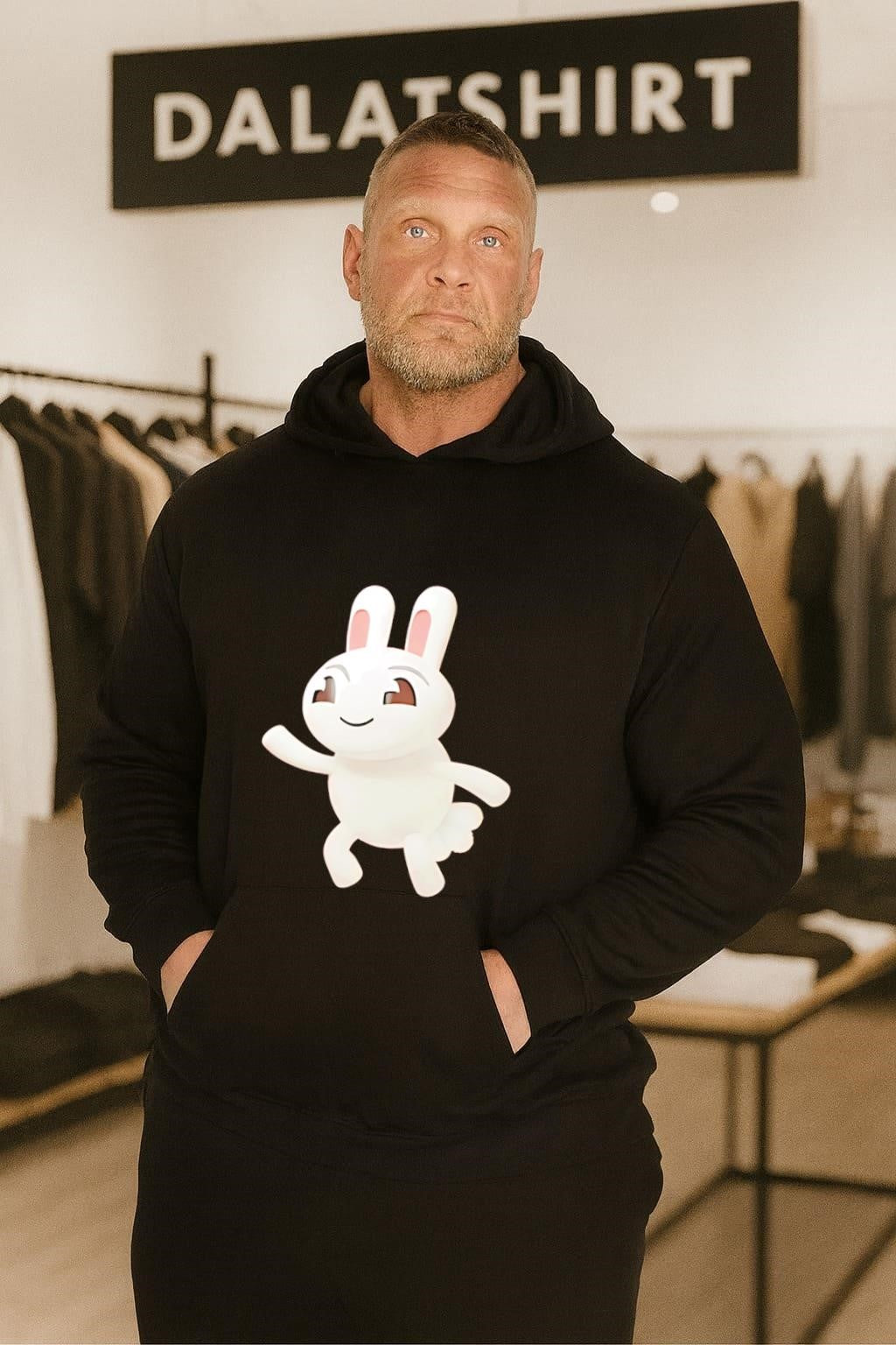 Cartoon Rabbit Waving Happy Bunny shirt