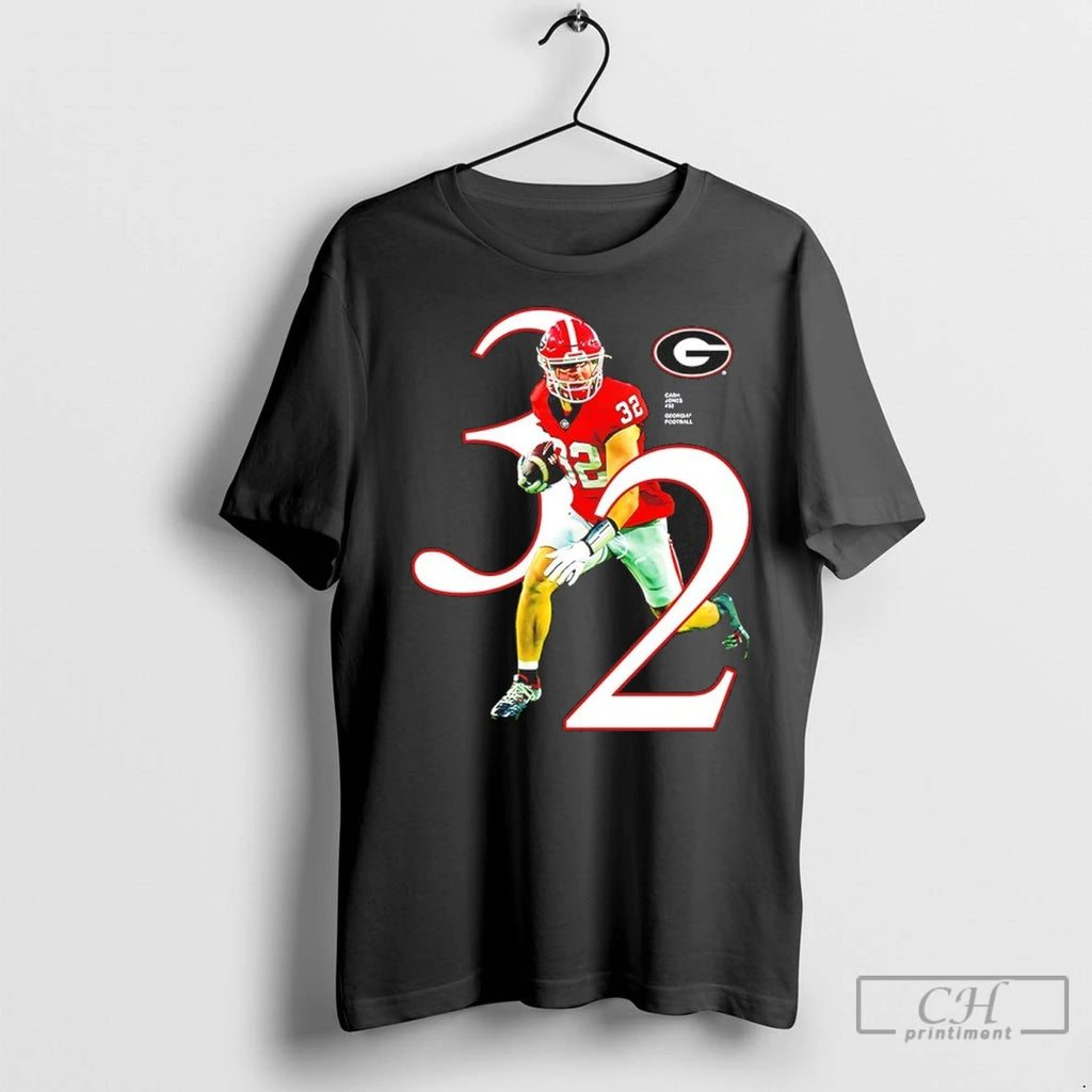 Cash Jones 32 Georgia Bulldogs 2025 Ncaa Player T Shirts