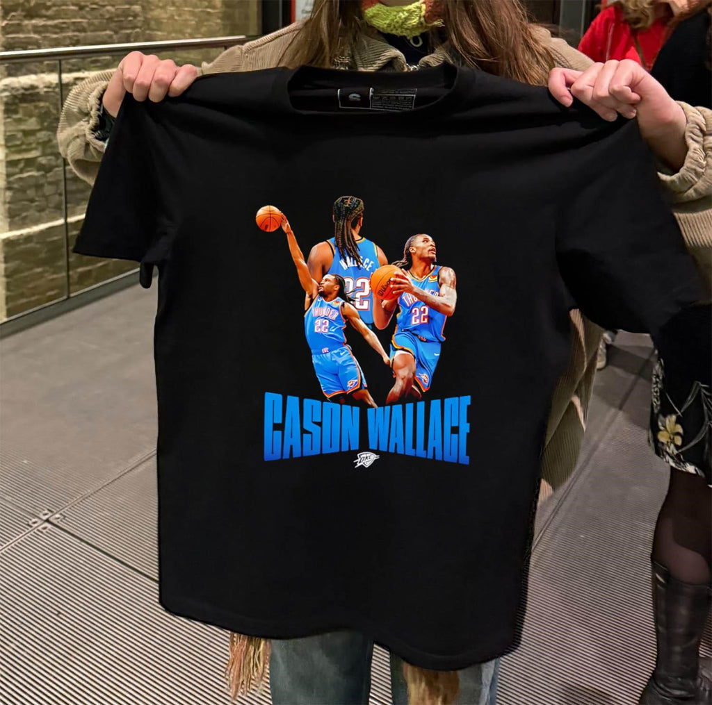 Cason Wallace Oklahoma City Thunder Basketball Player Action Graphic shirt