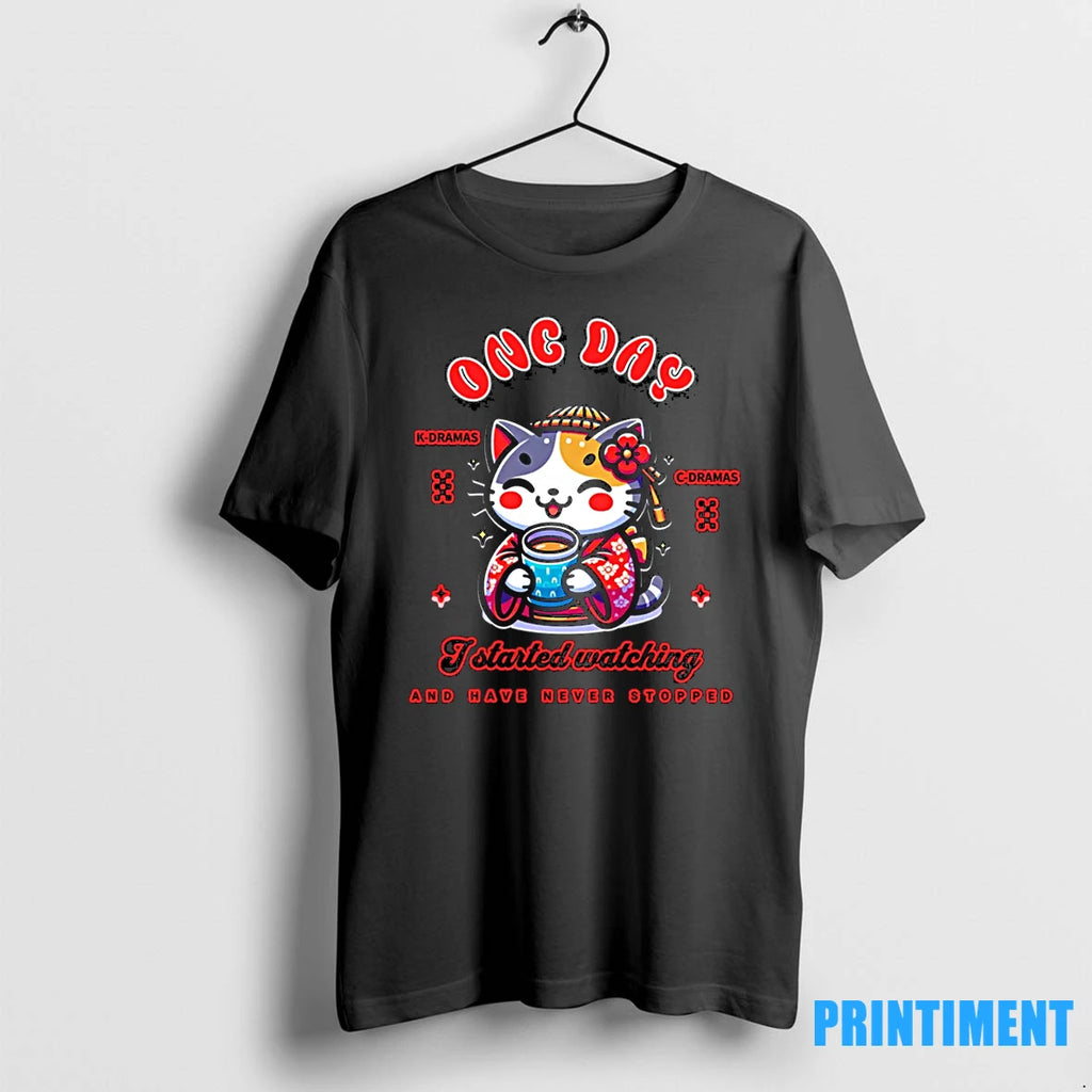 Cat Watching K Dramas And C Dramas Cute Tshirts Sweater