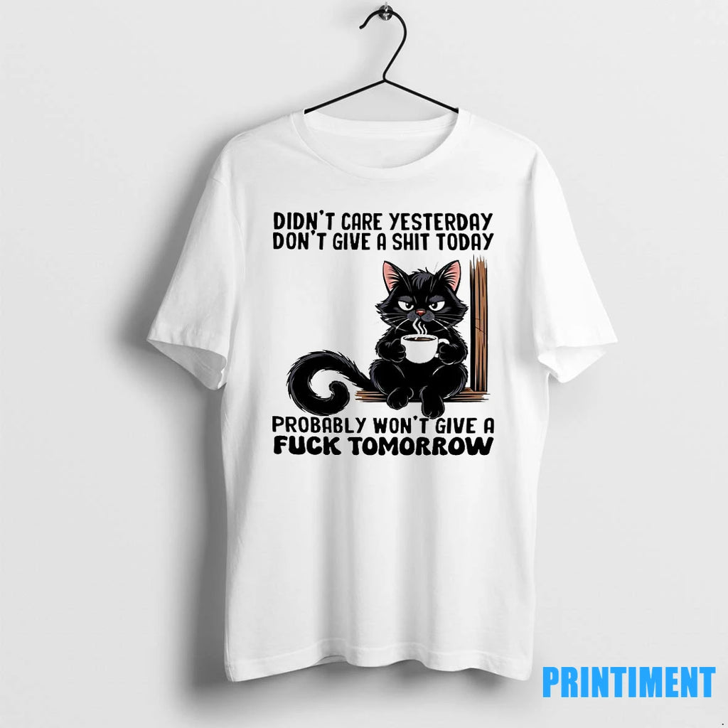 Cat Didnt Care Yesterday Dont Give A Shit Today Probably Wont Give A Fuck Tomorrow