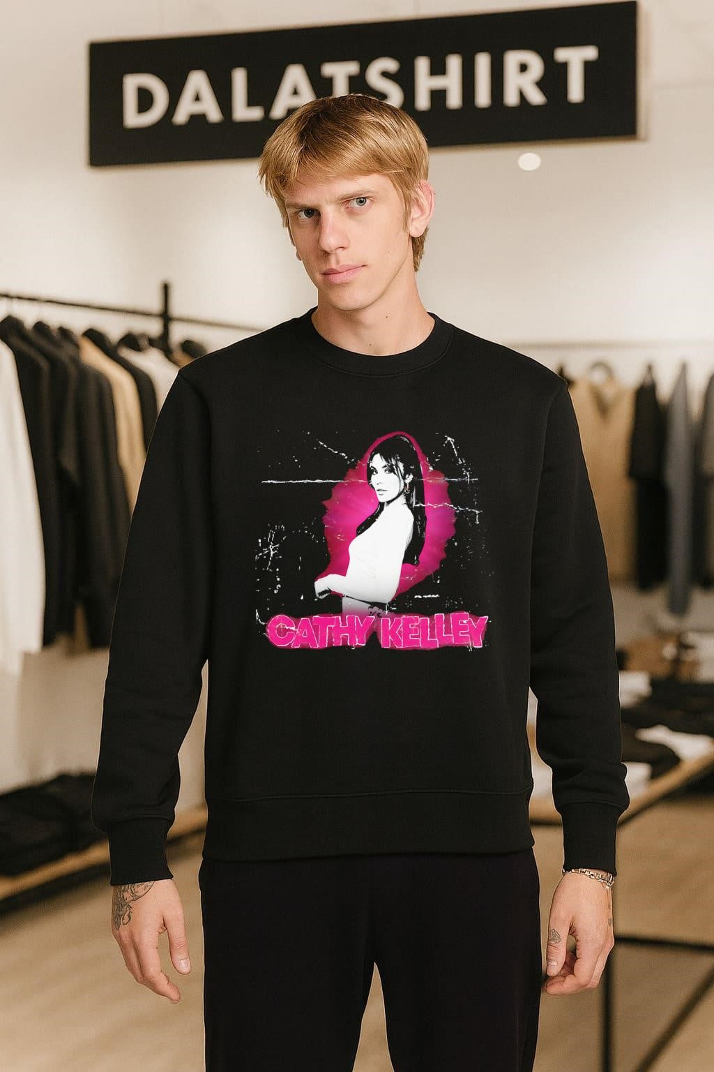 Cathy Kelley Pink Glow Black And White Portrait shirt