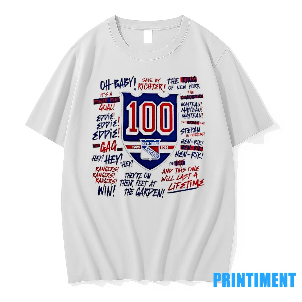 Celebration 100th Anniversary Of The New York Rangers Ice Hockey Team Tshirts Sweater