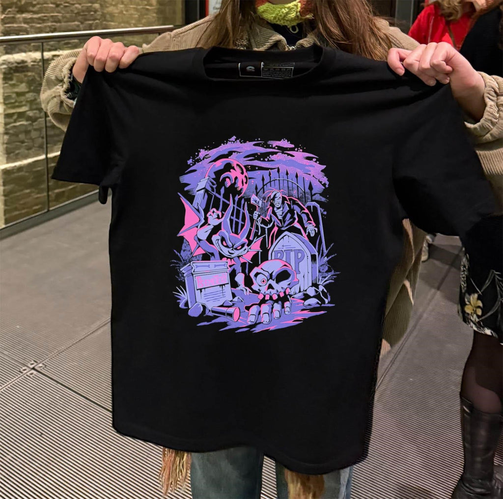 Cemetery RIP skull monster spooky shirt