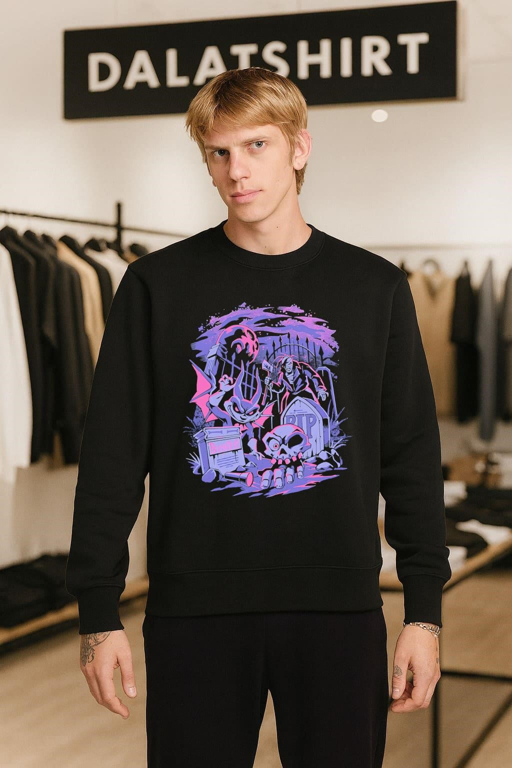 Cemetery RIP skull monster spooky shirt