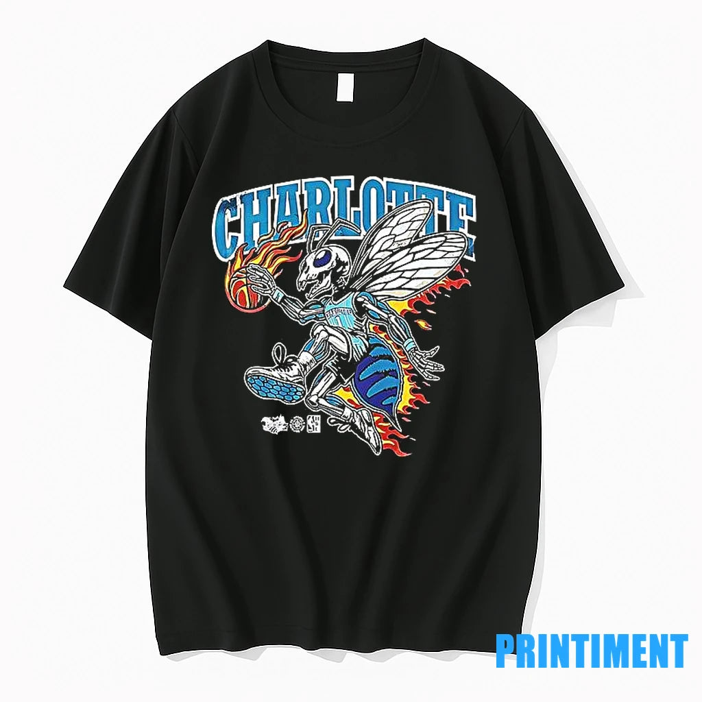 Charlotte Hornets Mascot Skeleton Burning Player Nba Tshirts Sweater