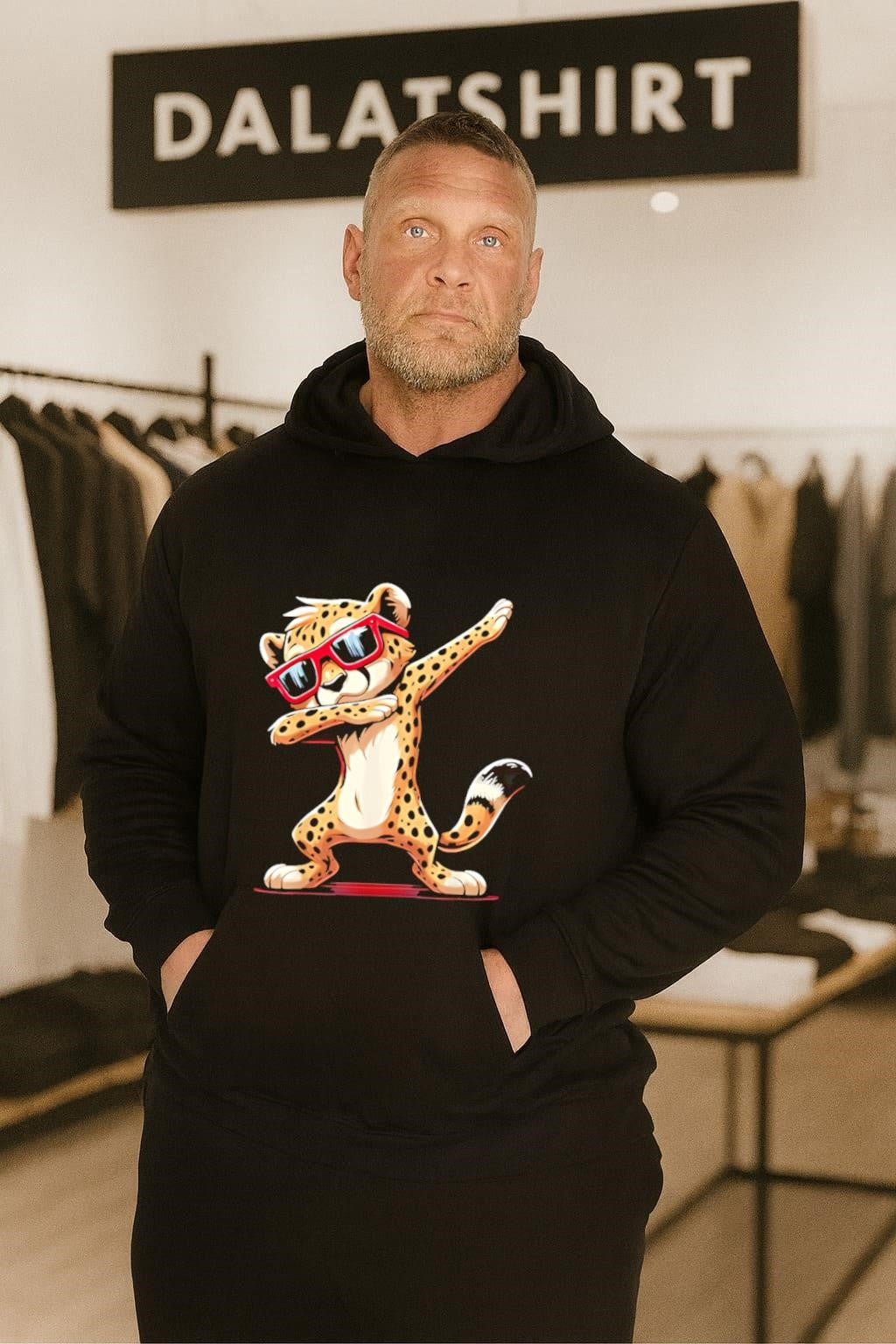 Cheetah Dabbing wearing Red Sunglasses Cool Animal shirt