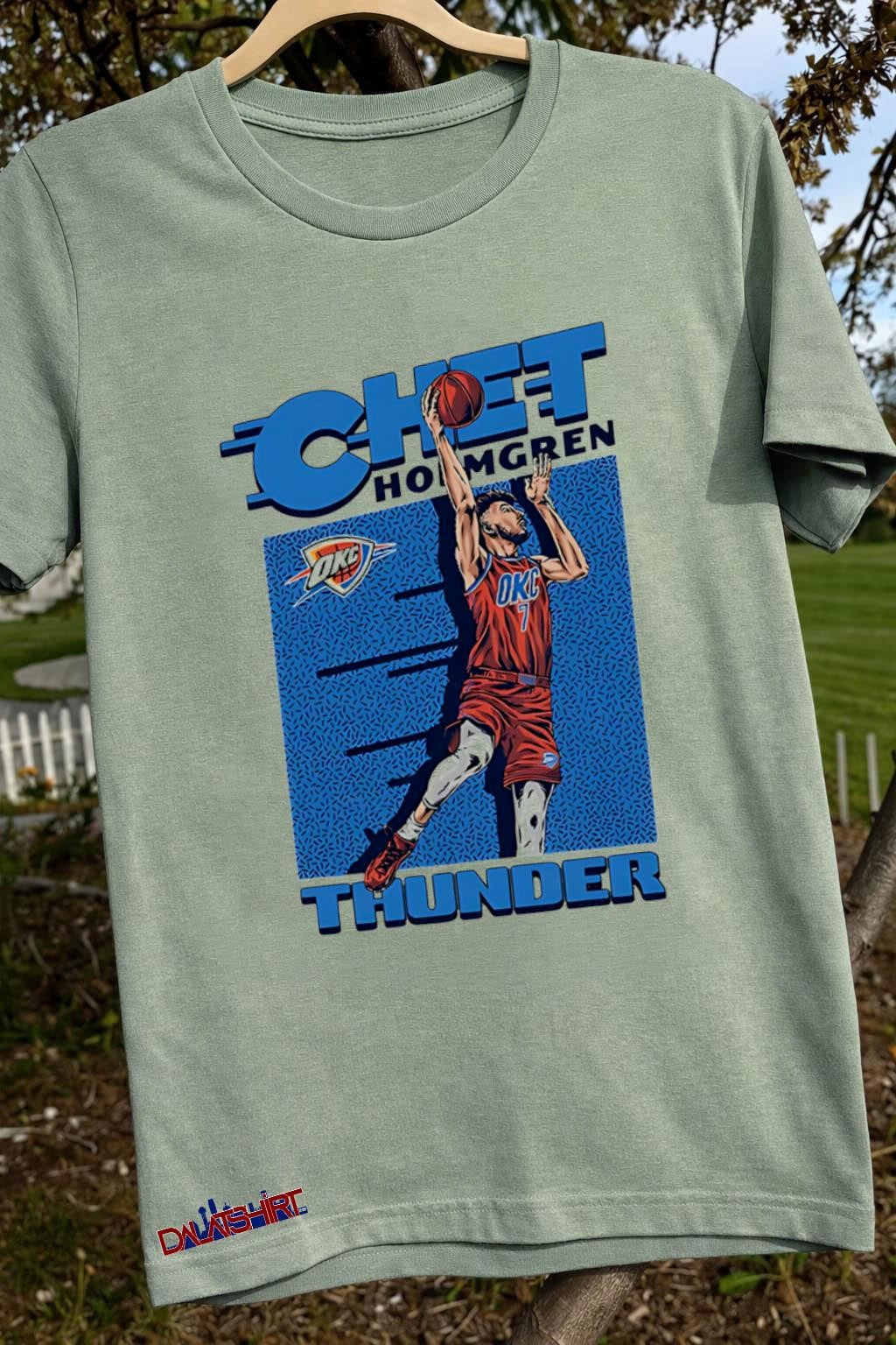 Chet Holmgren Oklahoma City Thunder Number 7 Basketball Action shirt