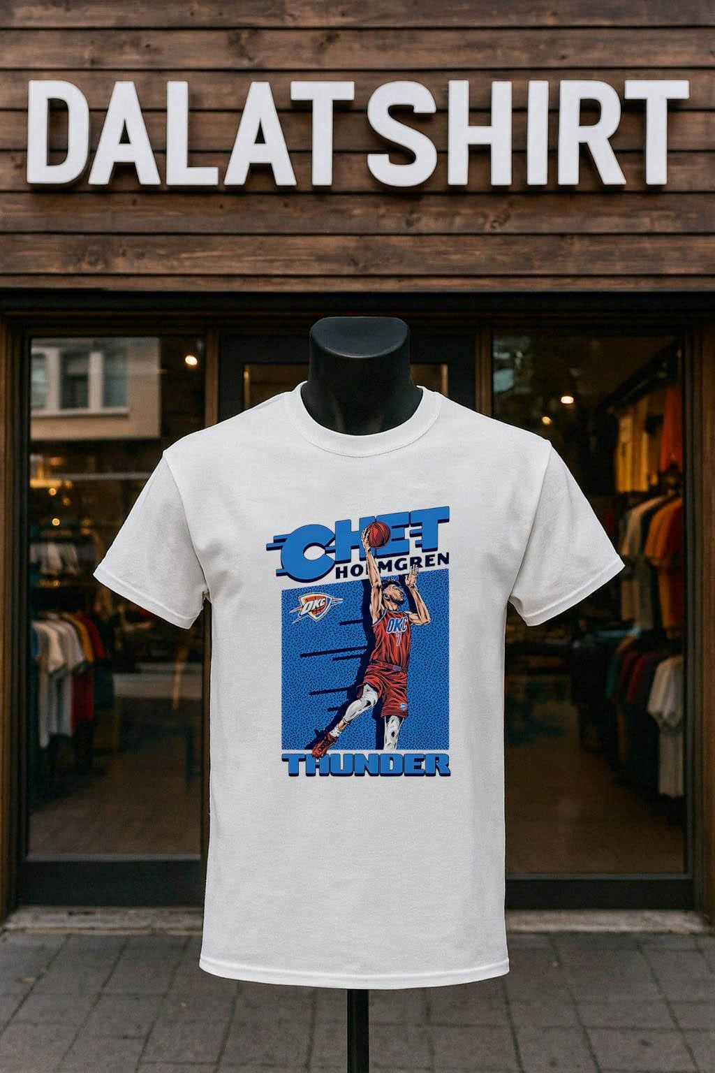 Chet Holmgren Oklahoma City Thunder Number 7 Basketball Action shirt
