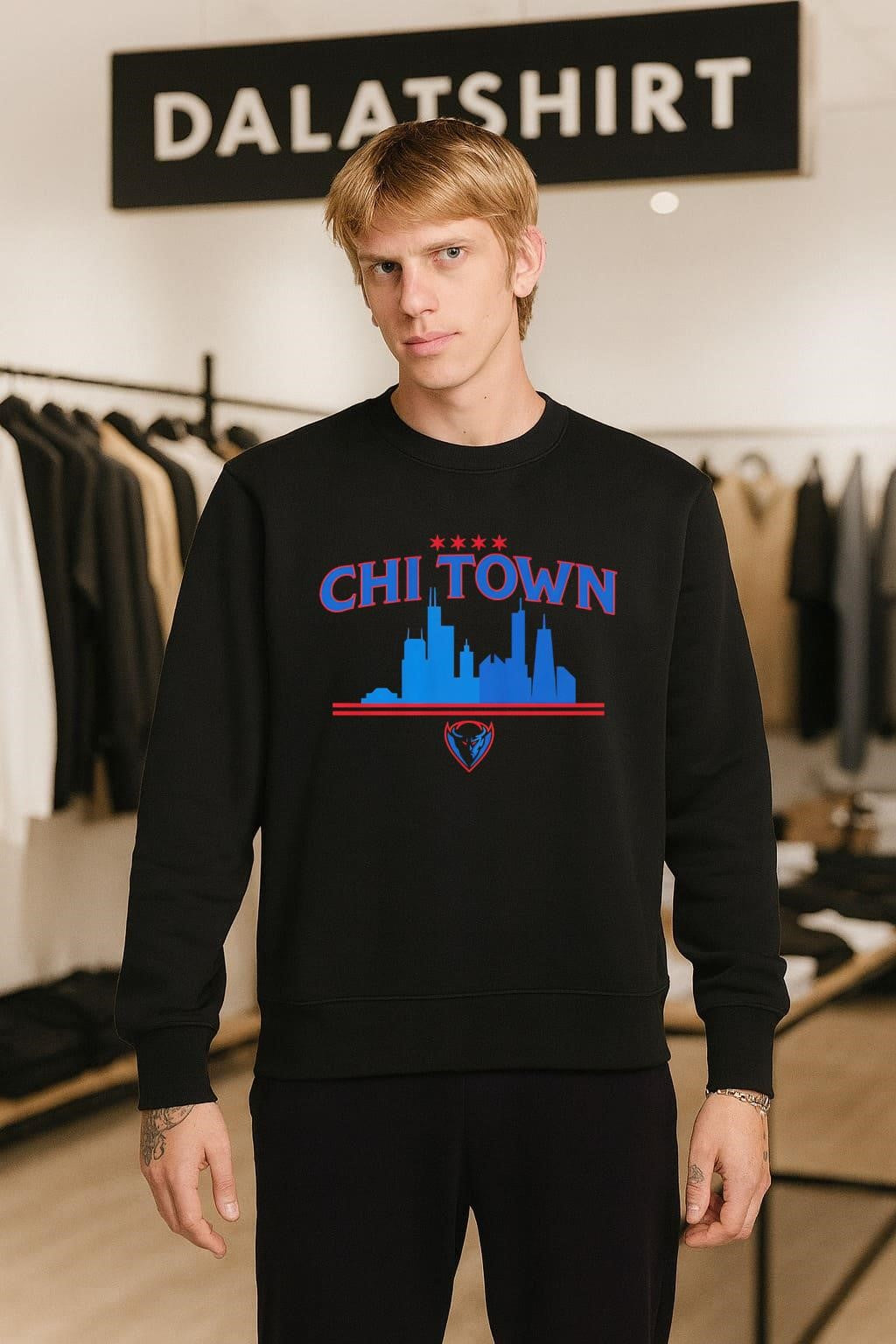 Chi Town Skyline Chicago Stars Blue Demon shirt