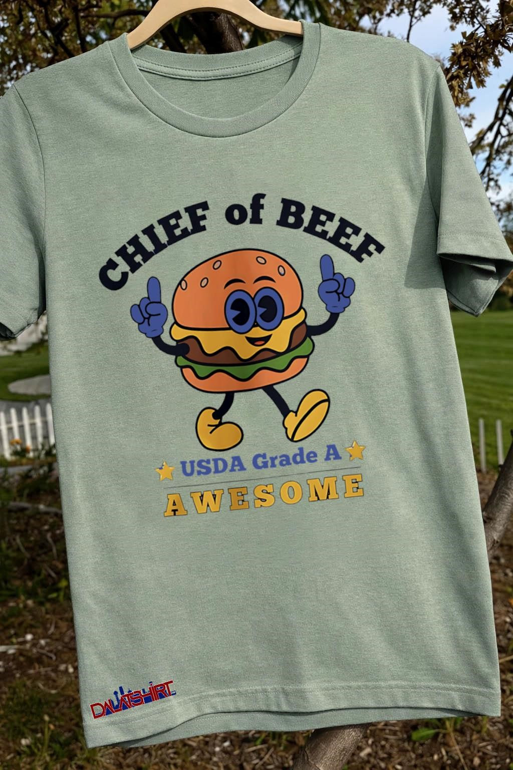 Chief of Beef USDA Grade A Awesome Burger Cartoon shirt
