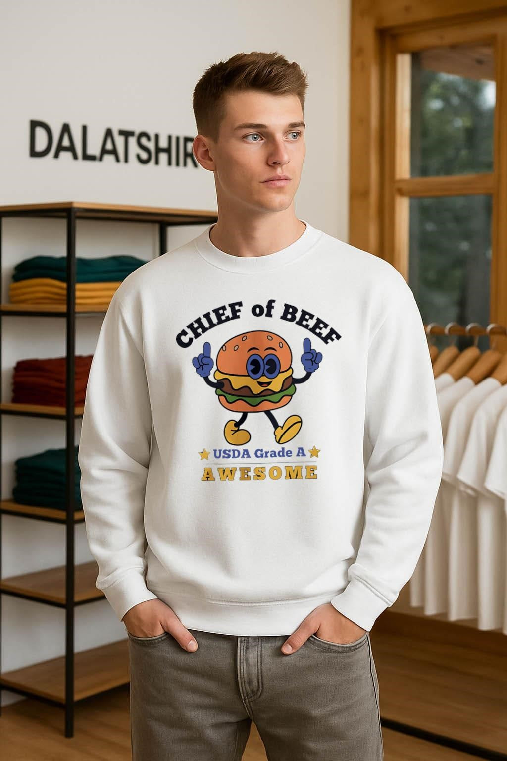 Chief of Beef USDA Grade A Awesome Burger Cartoon shirt
