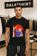 Child’s Play 2 Chucky Holding Bloody Ruler Good Guys Overalls shirt